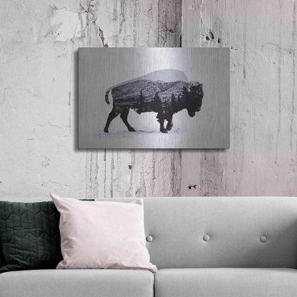 Luxe Metal Art 'The American Bison' by Davies Babies, Metal Wall Art,36x24