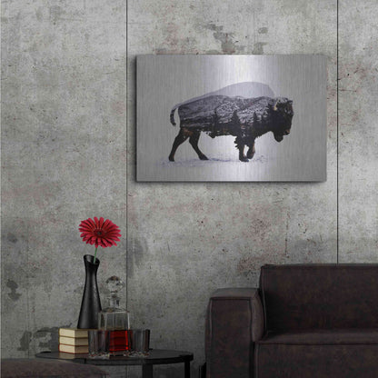 Luxe Metal Art 'The American Bison' by Davies Babies, Metal Wall Art,36x24