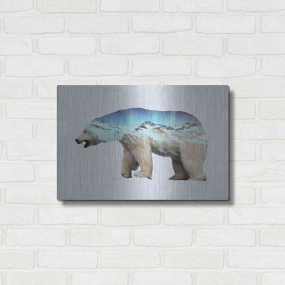 Luxe Metal Art 'The Arctic Polar Bear' by Davies Babies, Metal Wall Art,24x16