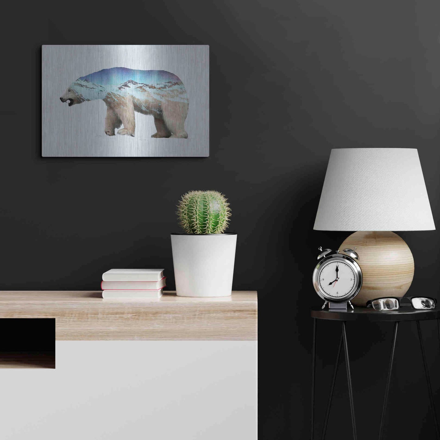 Luxe Metal Art 'The Arctic Polar Bear' by Davies Babies, Metal Wall Art,24x16