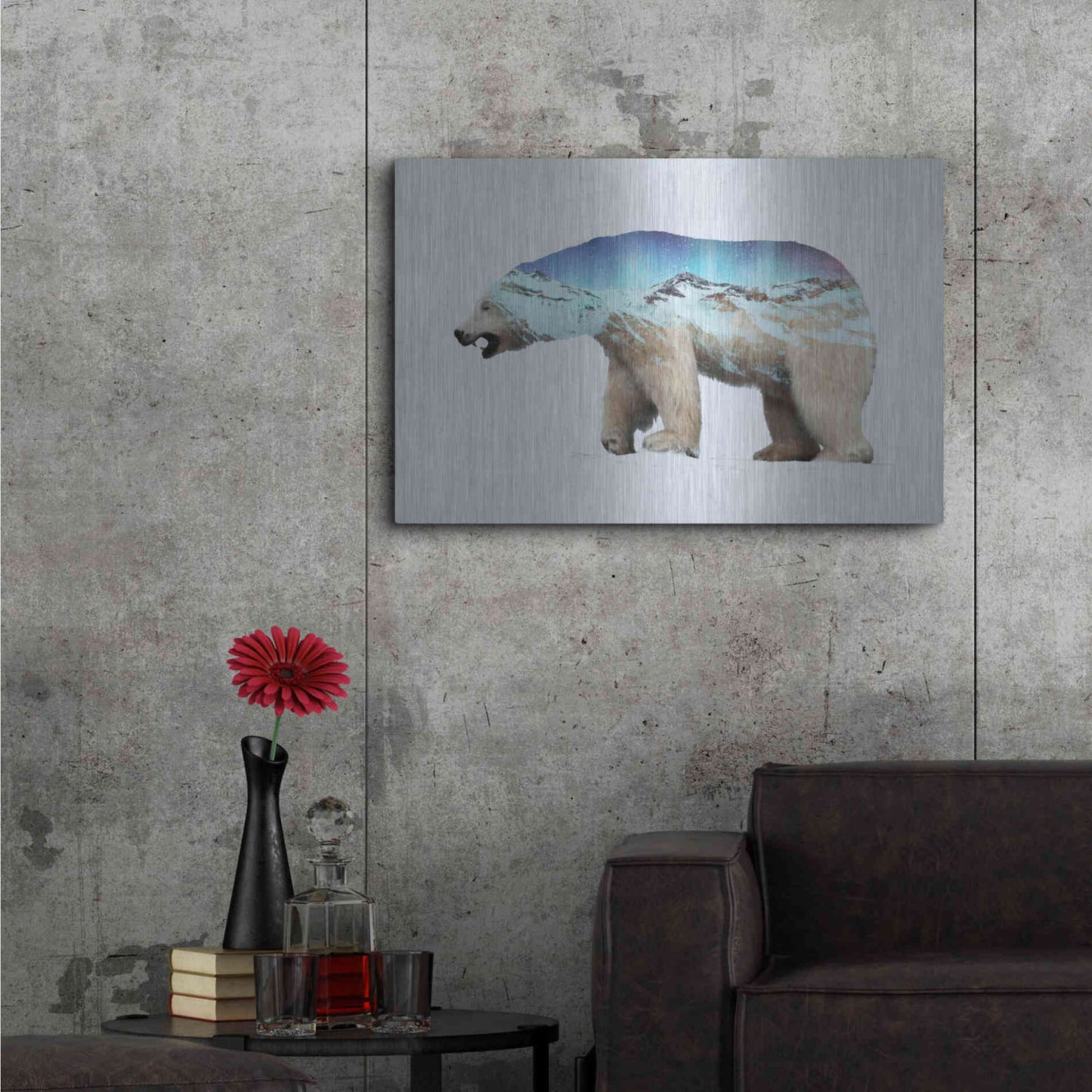 Luxe Metal Art 'The Arctic Polar Bear' by Davies Babies, Metal Wall Art,36x24