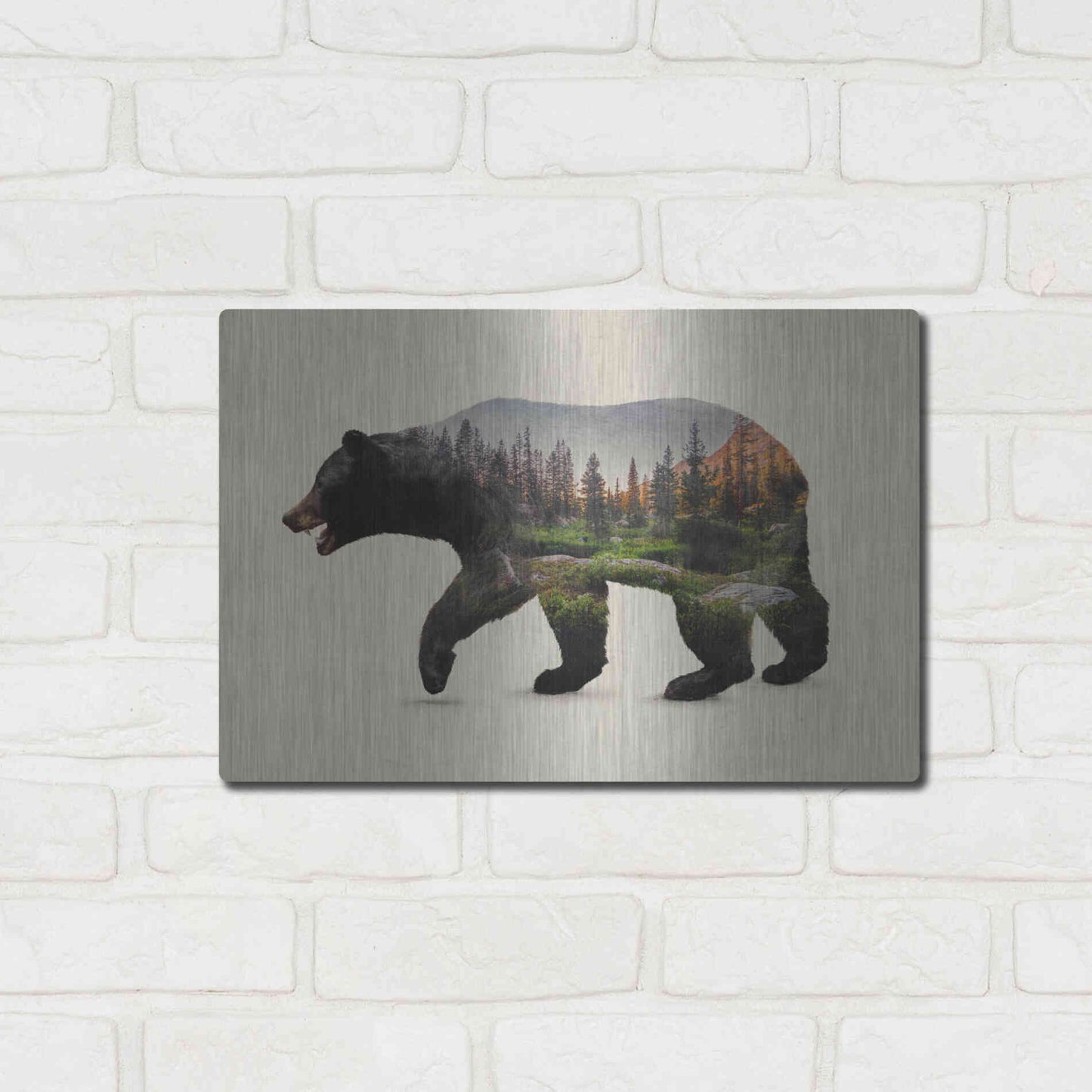 Luxe Metal Art 'The North American Black Bear' by Davies Babies, Metal Wall Art,16x12