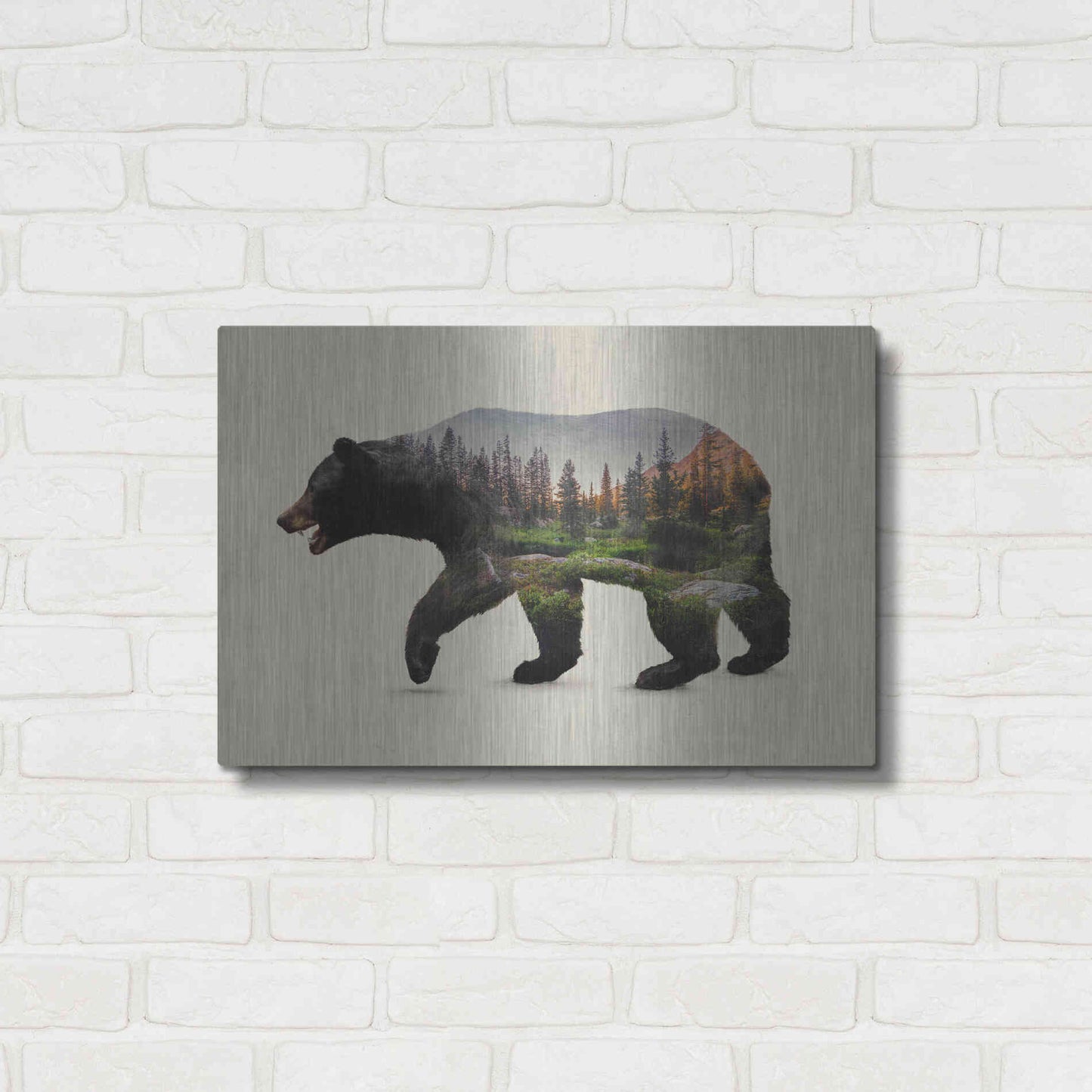 Luxe Metal Art 'The North American Black Bear' by Davies Babies, Metal Wall Art,24x16