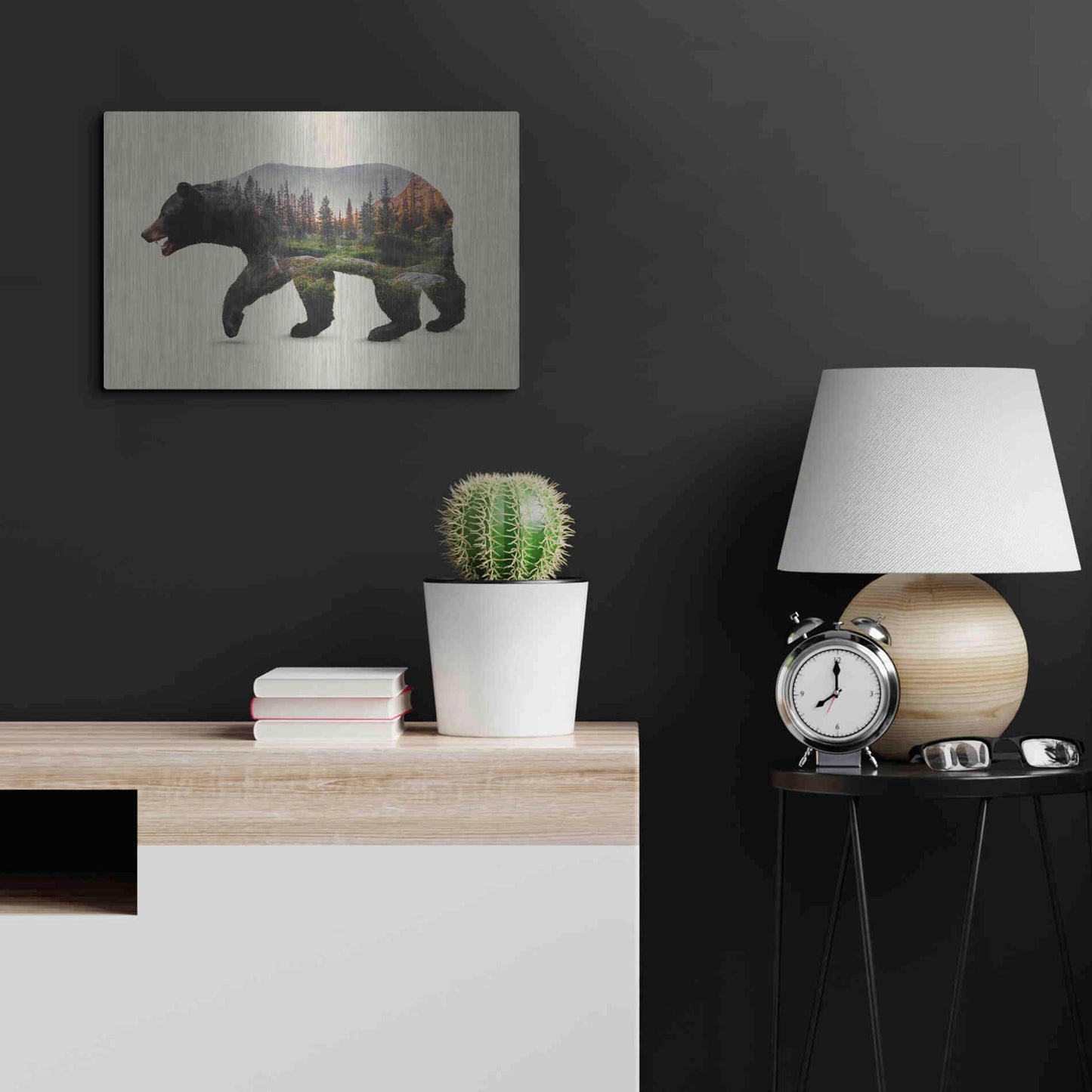 Luxe Metal Art 'The North American Black Bear' by Davies Babies, Metal Wall Art,24x16