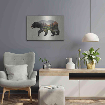 Luxe Metal Art 'The North American Black Bear' by Davies Babies, Metal Wall Art,24x16