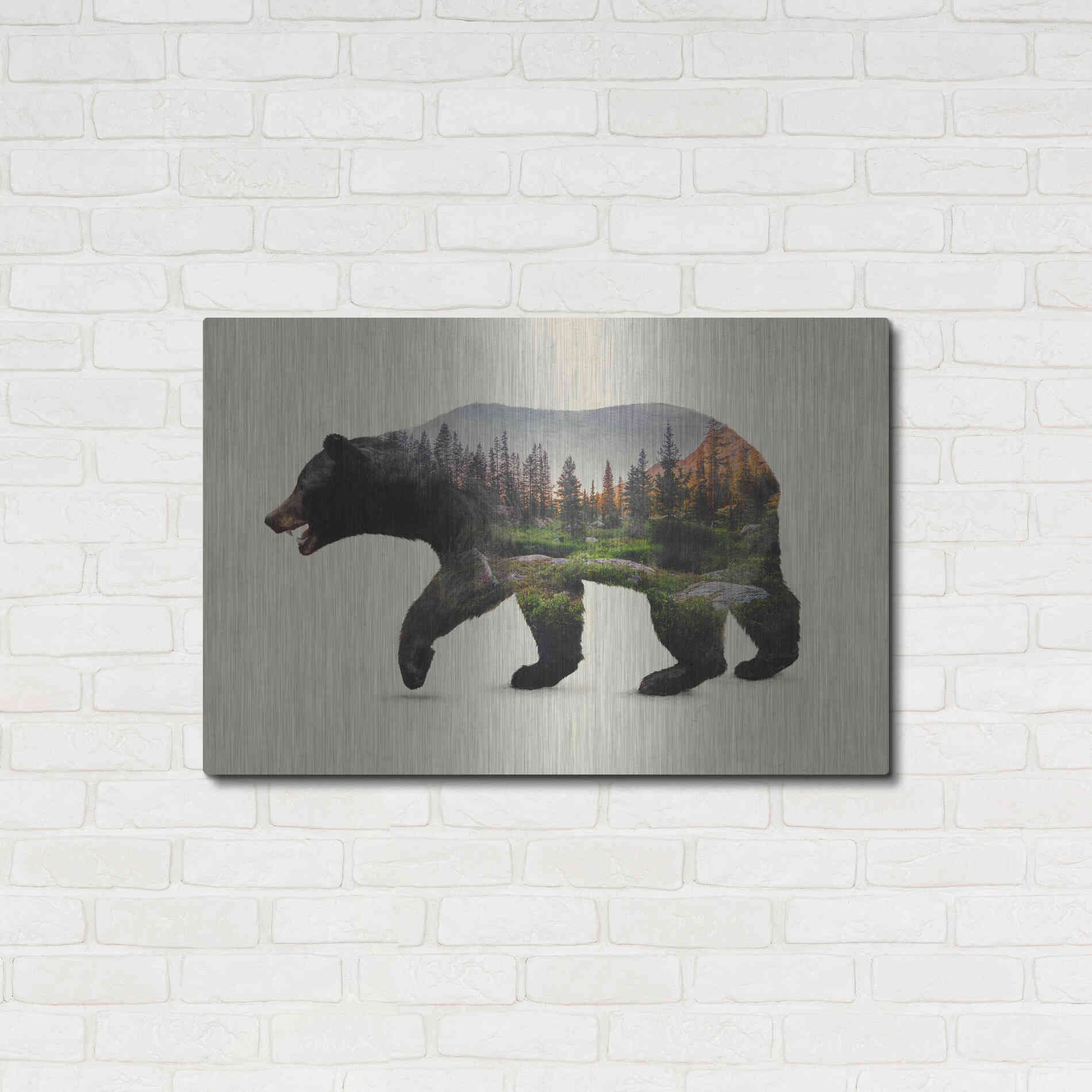 Luxe Metal Art 'The North American Black Bear' by Davies Babies, Metal Wall Art,36x24