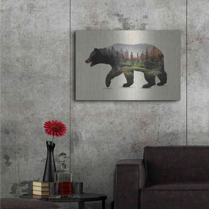 Luxe Metal Art 'The North American Black Bear' by Davies Babies, Metal Wall Art,36x24