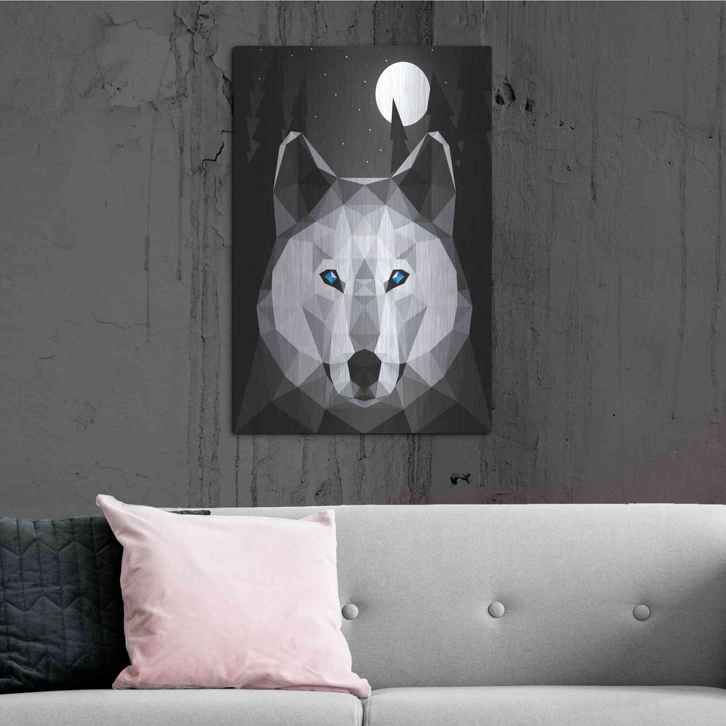 Luxe Metal Art 'Tundra Wolf' by Davies Babies, Metal Wall Art,24x36