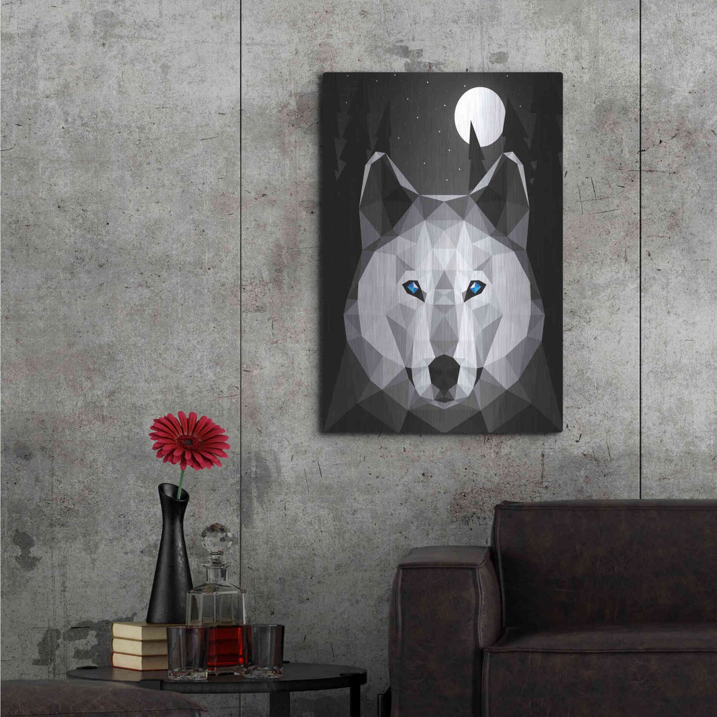 Luxe Metal Art 'Tundra Wolf' by Davies Babies, Metal Wall Art,24x36