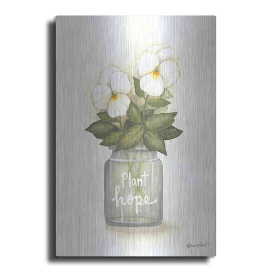 Luxe Metal Art 'Plant Hope Pansies' by Annie LaPoint, Metal Wall Art