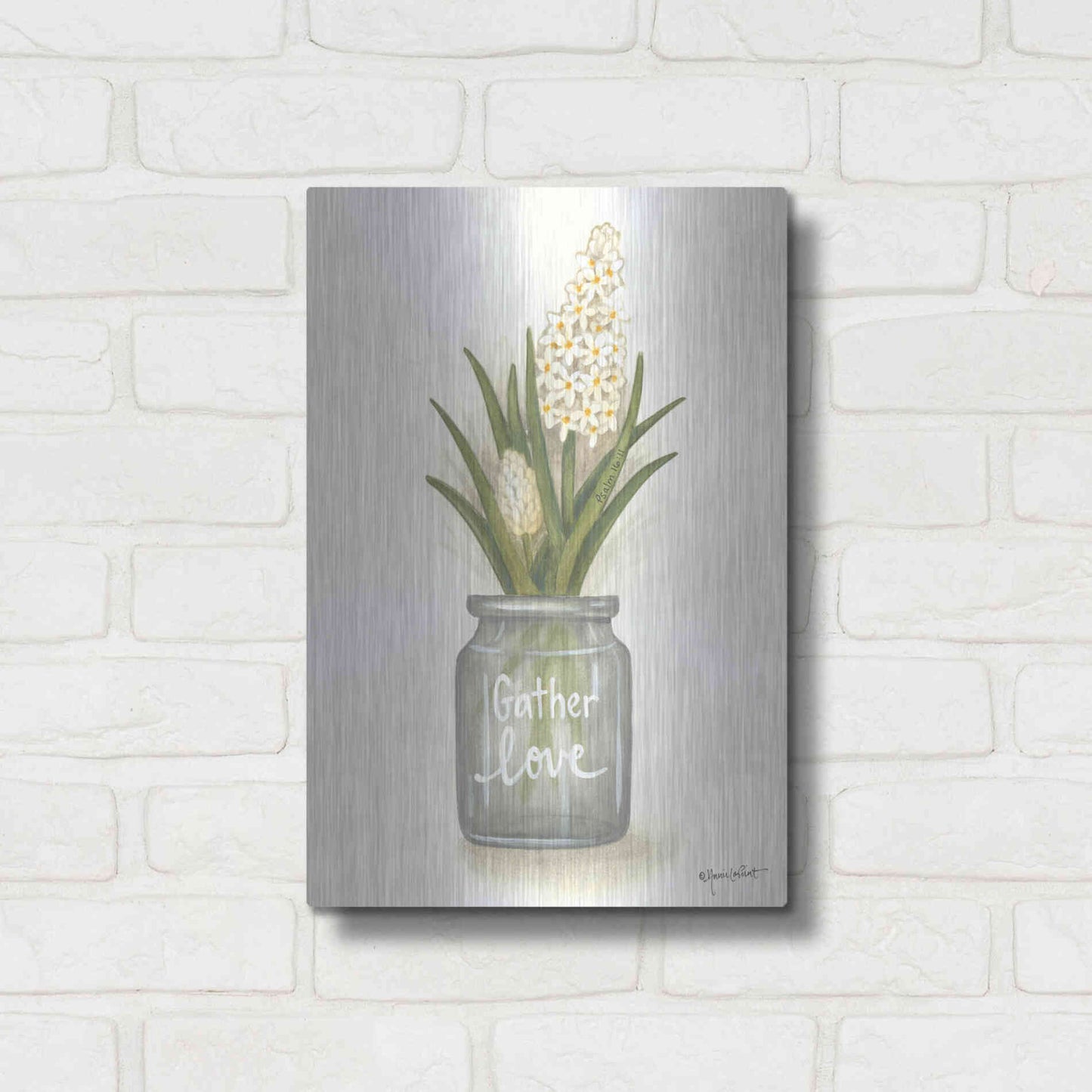 Luxe Metal Art 'Gather Love Hyacinth' by Annie LaPoint, Metal Wall Art,12x16