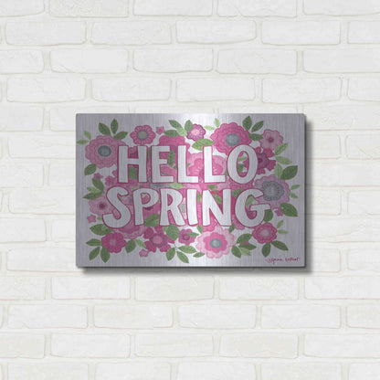 Luxe Metal Art 'Hello Spring' by Annie LaPoint, Metal Wall Art,24x16