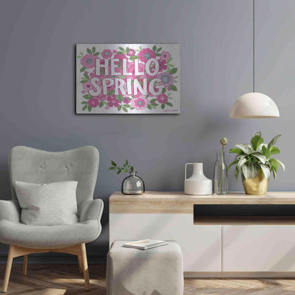 Luxe Metal Art 'Hello Spring' by Annie LaPoint, Metal Wall Art,24x16