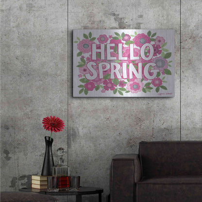 Luxe Metal Art 'Hello Spring' by Annie LaPoint, Metal Wall Art,36x24