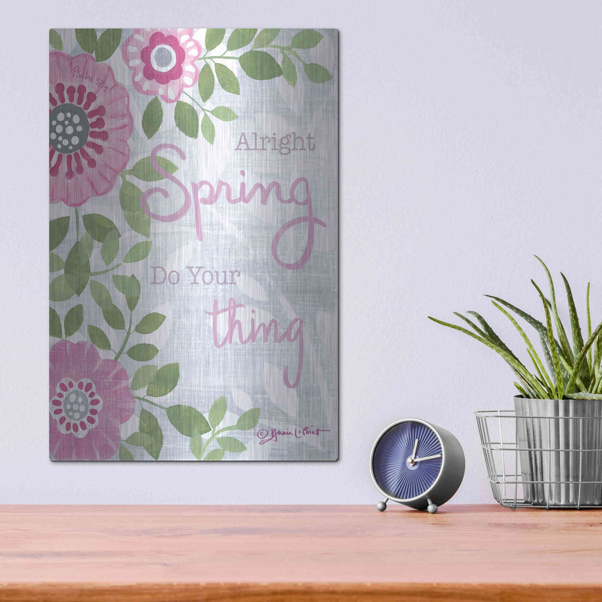Luxe Metal Art 'Spring Do Your Thing' by Annie LaPoint, Metal Wall Art,12x16