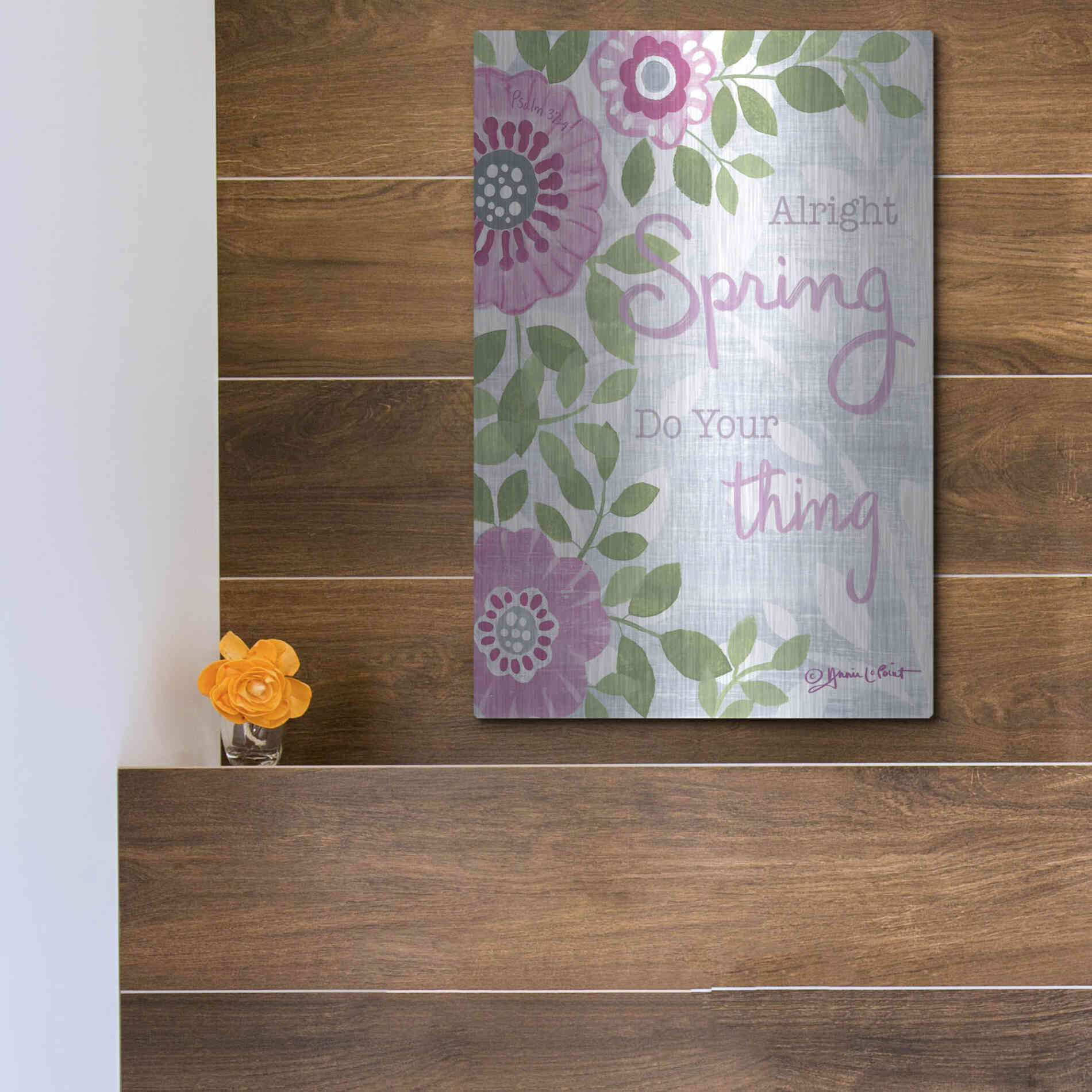 Luxe Metal Art 'Spring Do Your Thing' by Annie LaPoint, Metal Wall Art,12x16