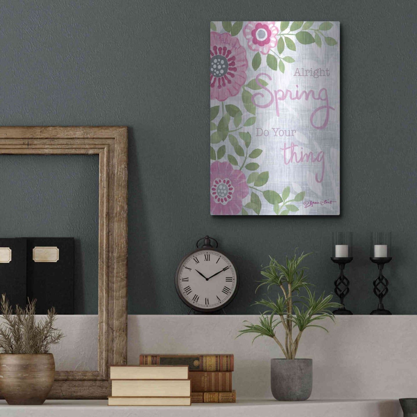 Luxe Metal Art 'Spring Do Your Thing' by Annie LaPoint, Metal Wall Art,12x16