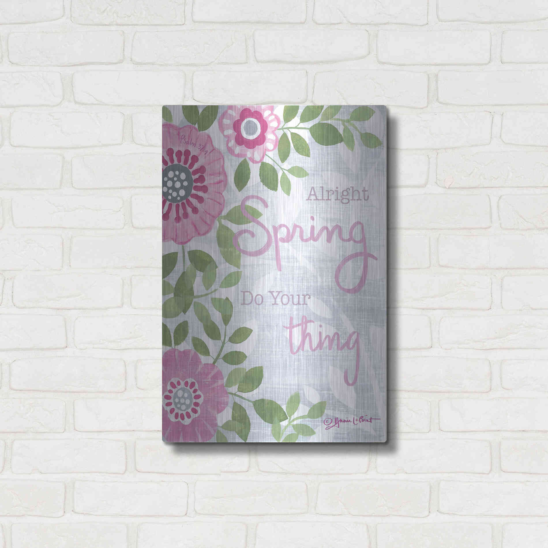 Luxe Metal Art 'Spring Do Your Thing' by Annie LaPoint, Metal Wall Art,16x24