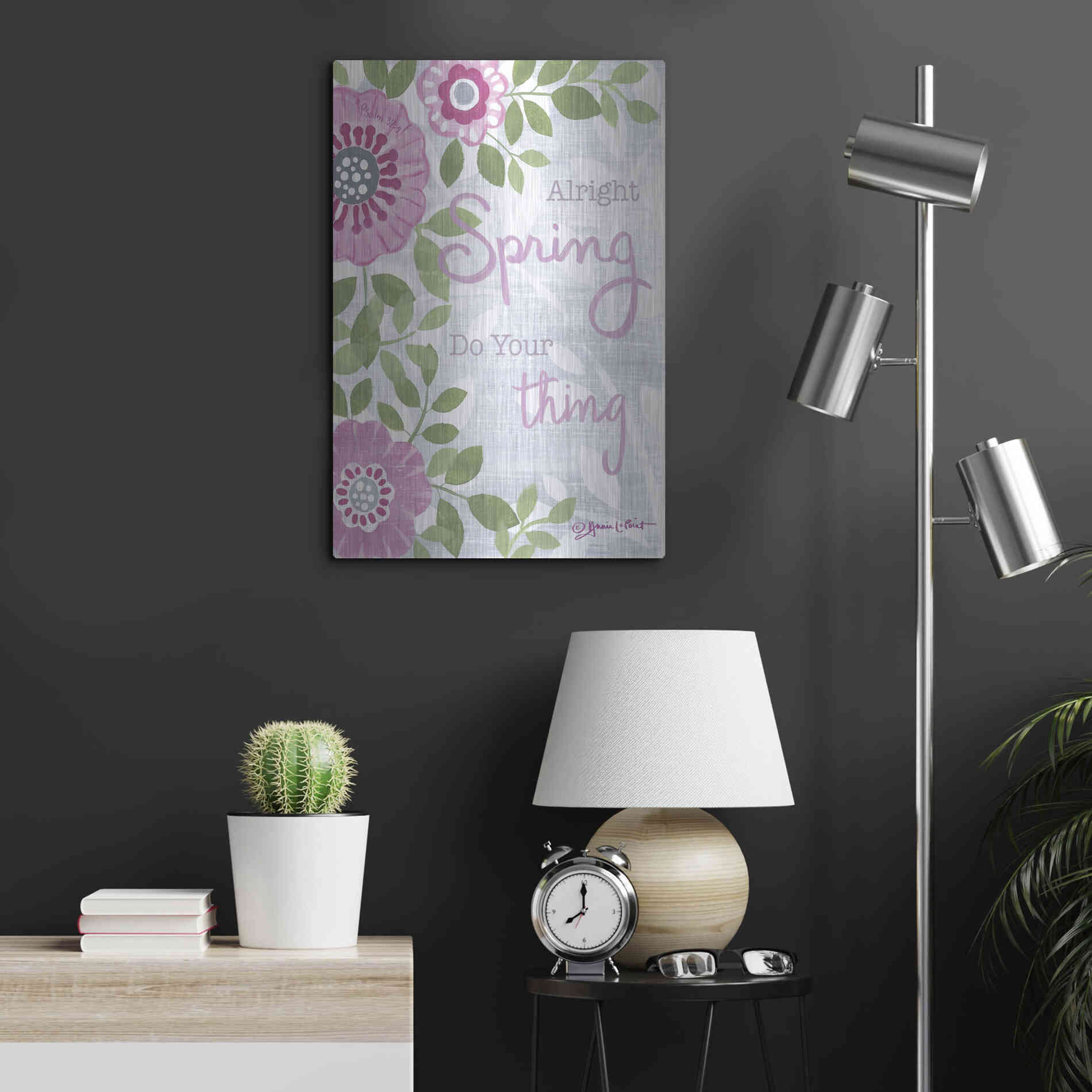 Luxe Metal Art 'Spring Do Your Thing' by Annie LaPoint, Metal Wall Art,16x24