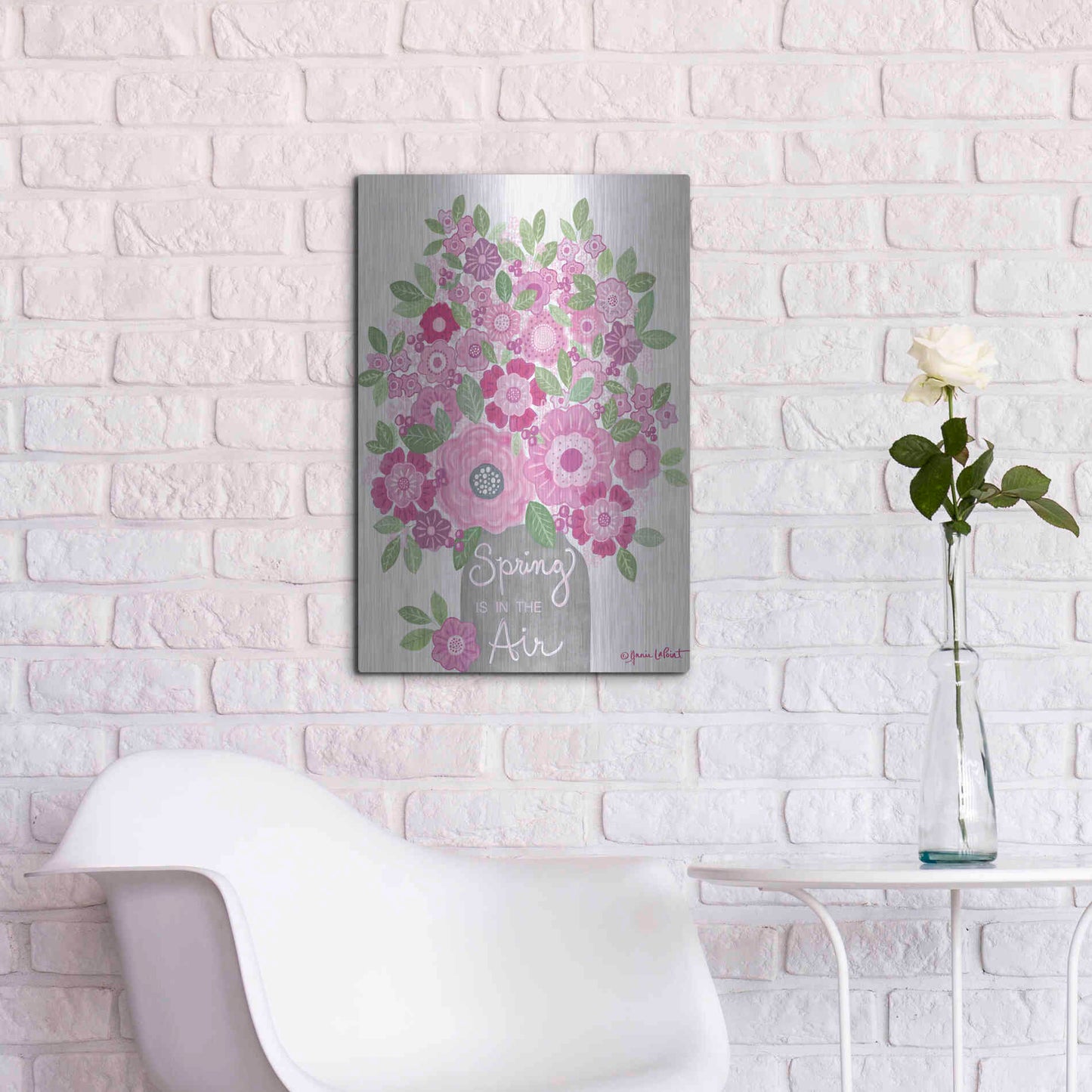 Luxe Metal Art 'Spring is in the Air' by Annie LaPoint, Metal Wall Art,16x24