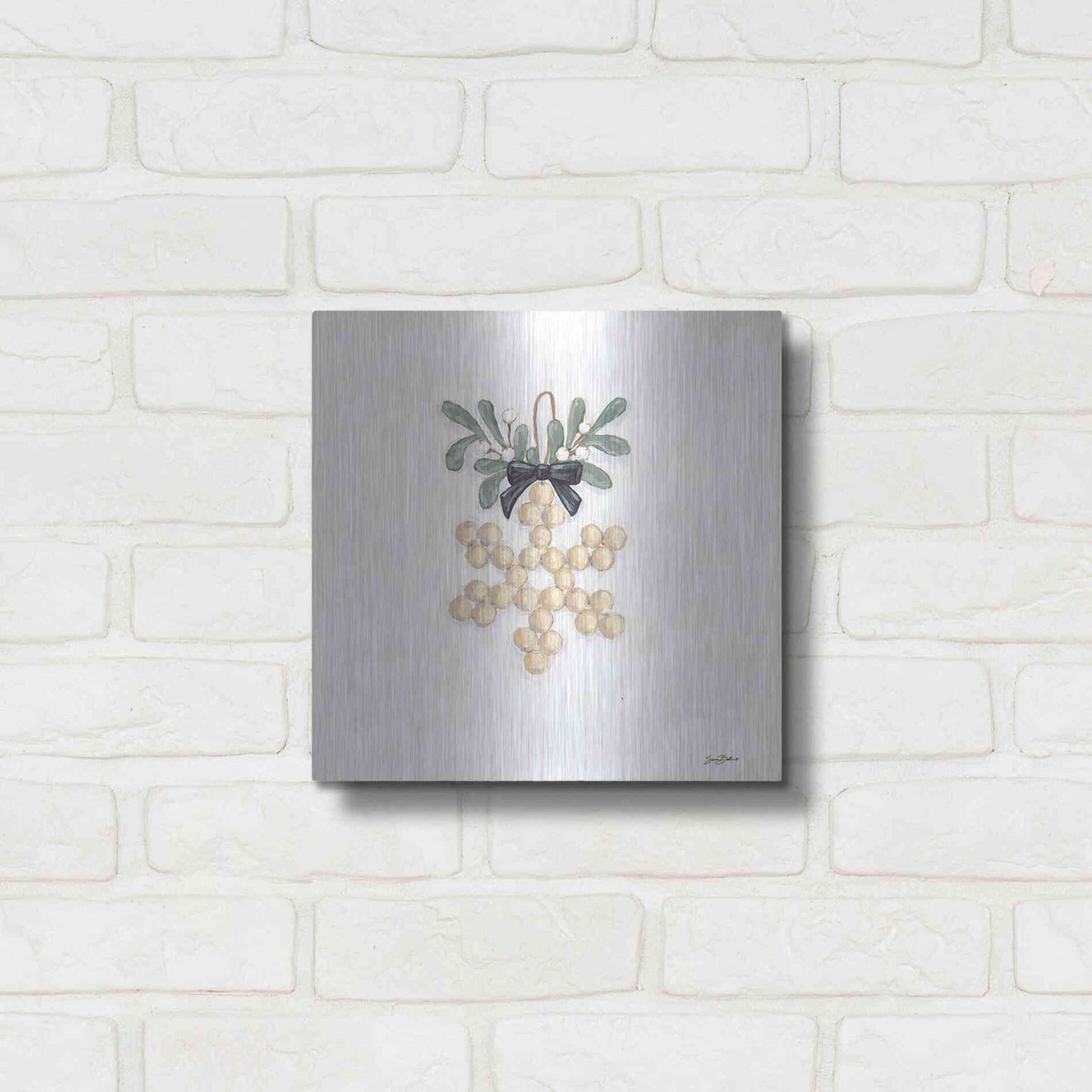 Luxe Metal Art 'Farmhouse Ornament II  ' by Sara Baker, Metal Wall Art,12x12