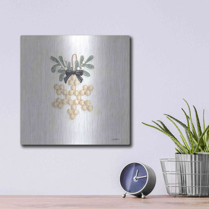 Luxe Metal Art 'Farmhouse Ornament II  ' by Sara Baker, Metal Wall Art,12x12