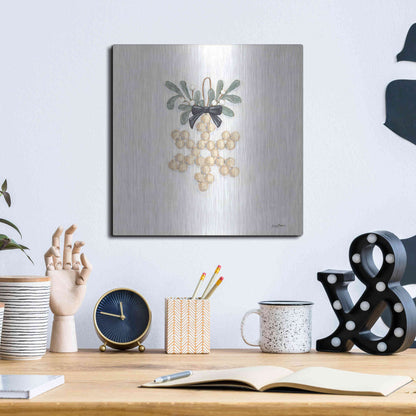 Luxe Metal Art 'Farmhouse Ornament II  ' by Sara Baker, Metal Wall Art,12x12