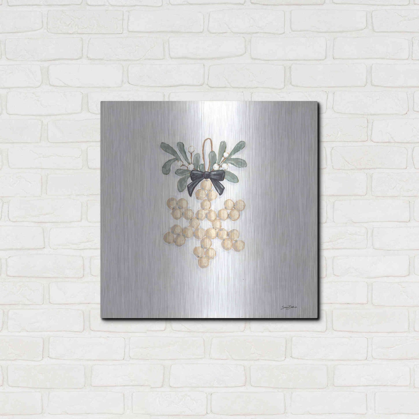 Luxe Metal Art 'Farmhouse Ornament II  ' by Sara Baker, Metal Wall Art,24x24