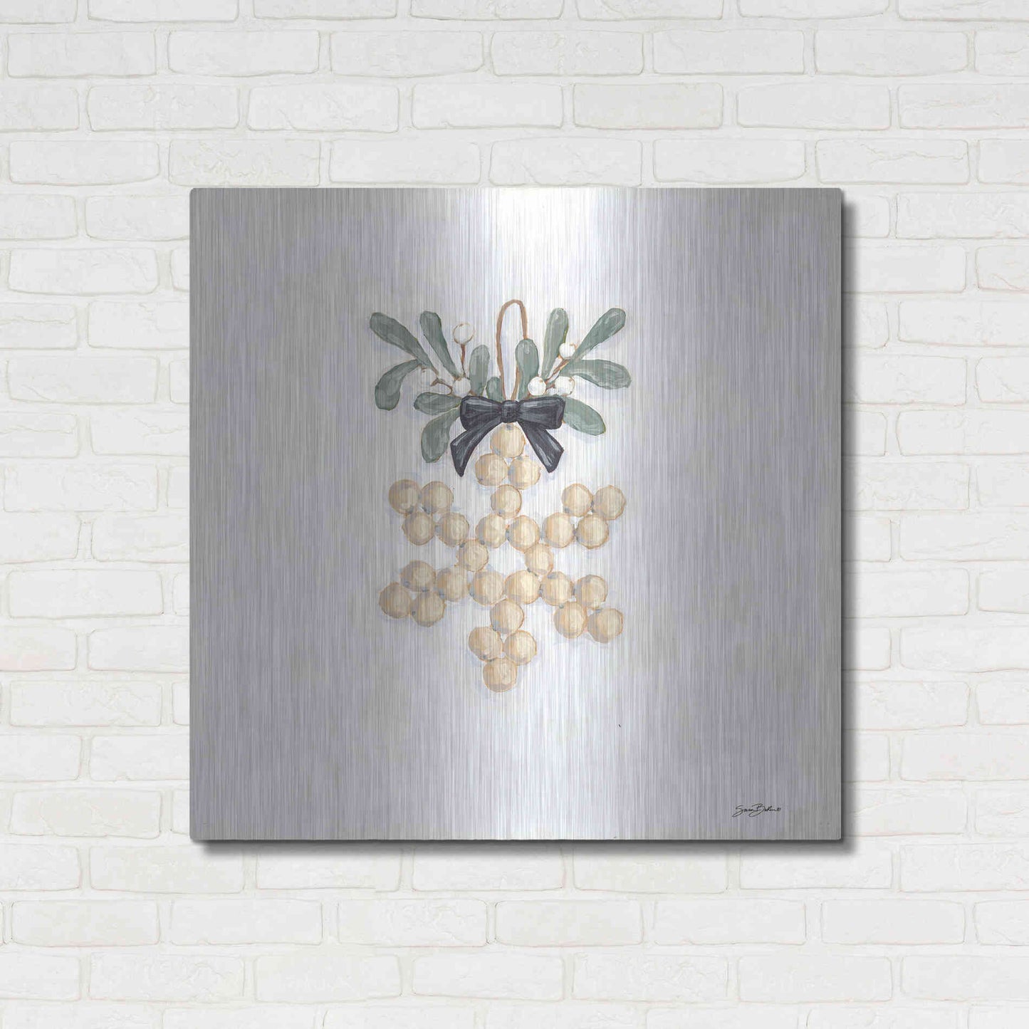 Luxe Metal Art 'Farmhouse Ornament II  ' by Sara Baker, Metal Wall Art,36x36