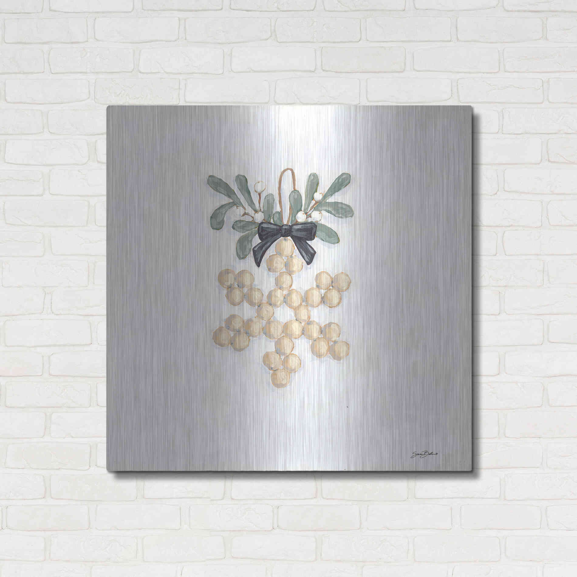 Luxe Metal Art 'Farmhouse Ornament II  ' by Sara Baker, Metal Wall Art,36x36