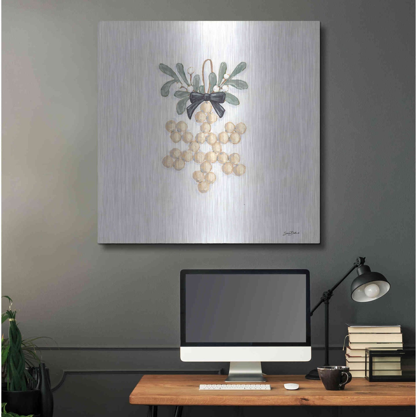 Luxe Metal Art 'Farmhouse Ornament II  ' by Sara Baker, Metal Wall Art,36x36