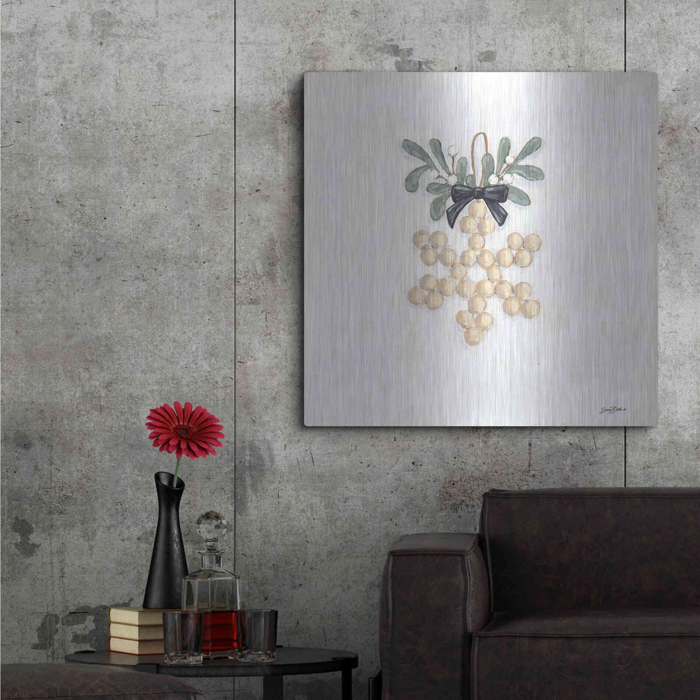 Luxe Metal Art 'Farmhouse Ornament II  ' by Sara Baker, Metal Wall Art,36x36