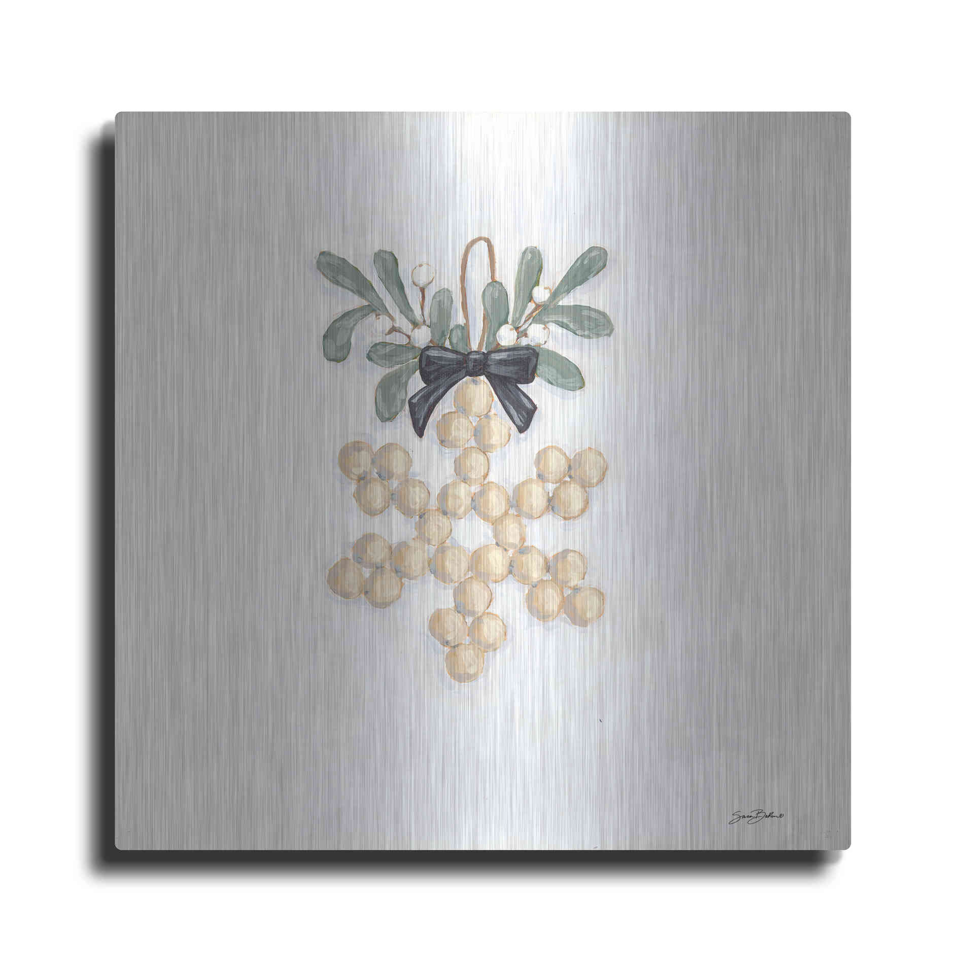 Luxe Metal Art 'Farmhouse Ornament II  ' by Sara Baker, Metal Wall Art