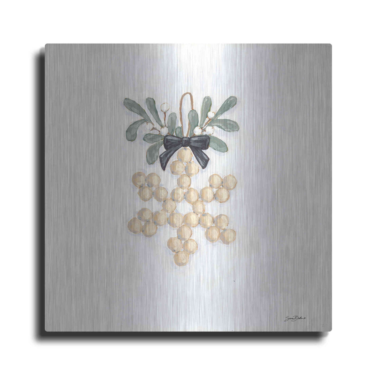Luxe Metal Art 'Farmhouse Ornament II  ' by Sara Baker, Metal Wall Art