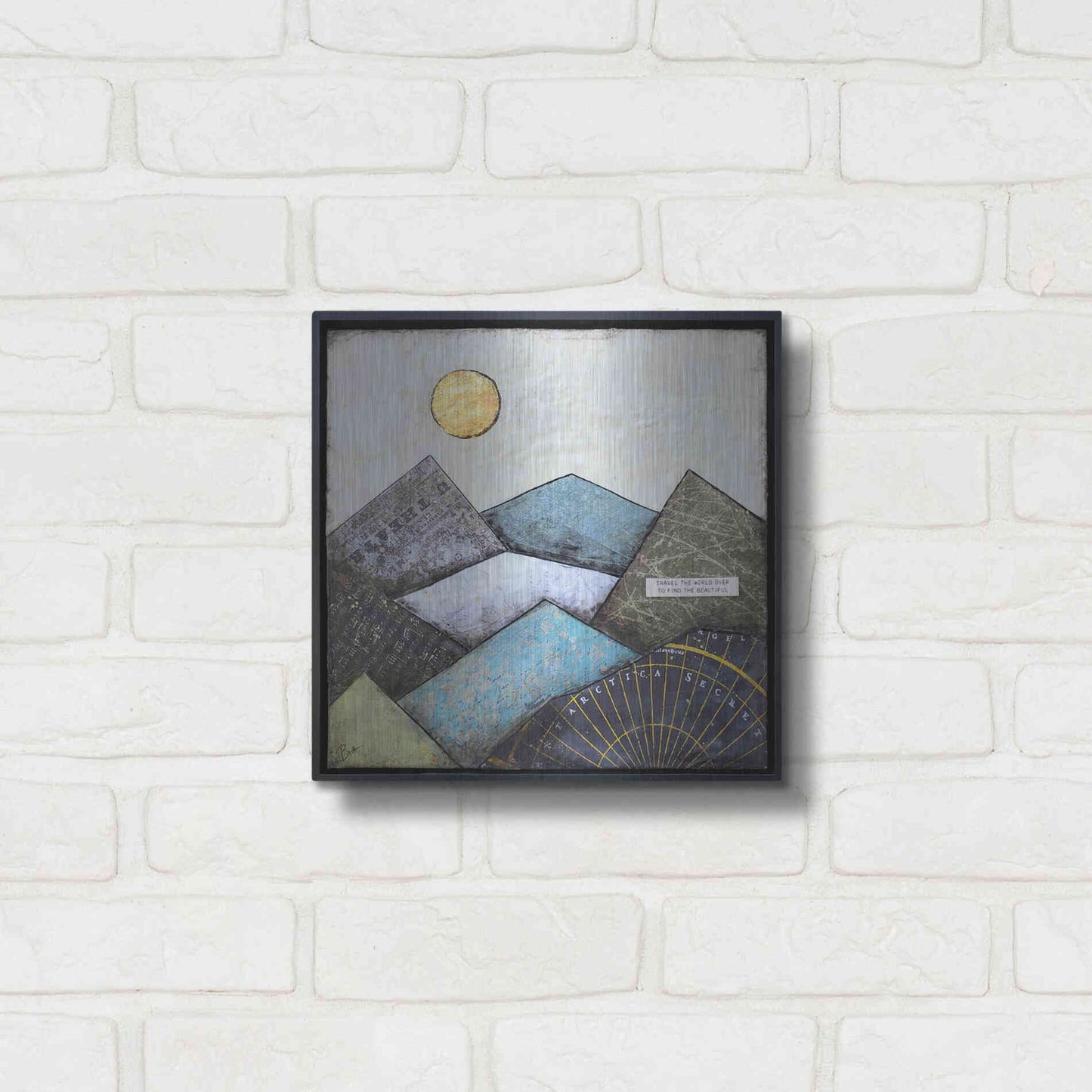 Luxe Metal Art 'Find the Beautiful' by Britt Hallowell, Metal Wall Art,12x12