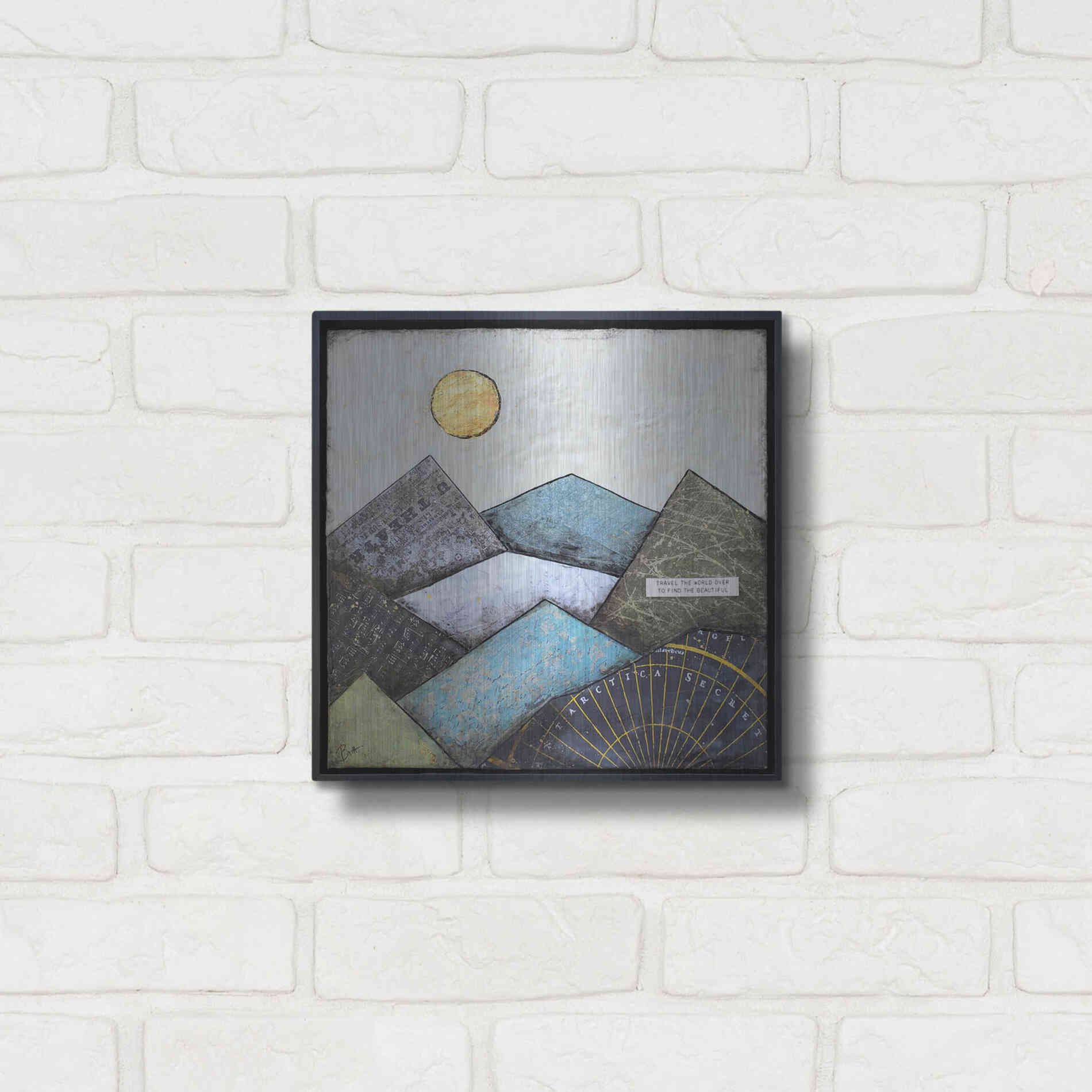 Luxe Metal Art 'Find the Beautiful' by Britt Hallowell, Metal Wall Art,12x12