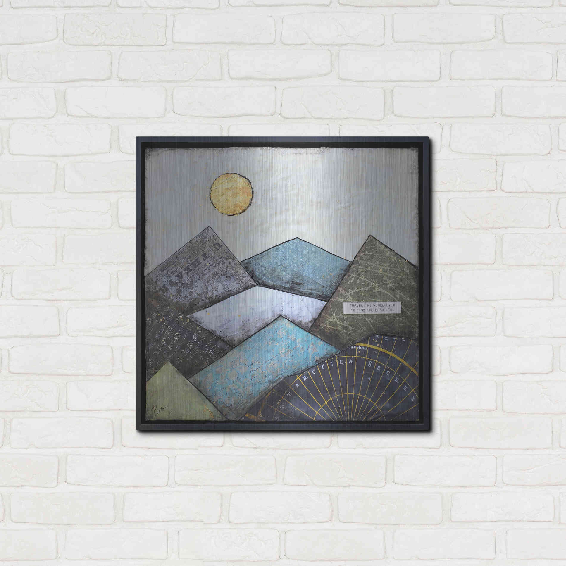 Luxe Metal Art 'Find the Beautiful' by Britt Hallowell, Metal Wall Art,24x24