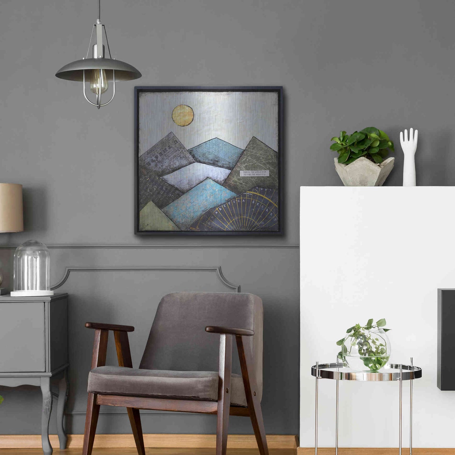 Luxe Metal Art 'Find the Beautiful' by Britt Hallowell, Metal Wall Art,24x24