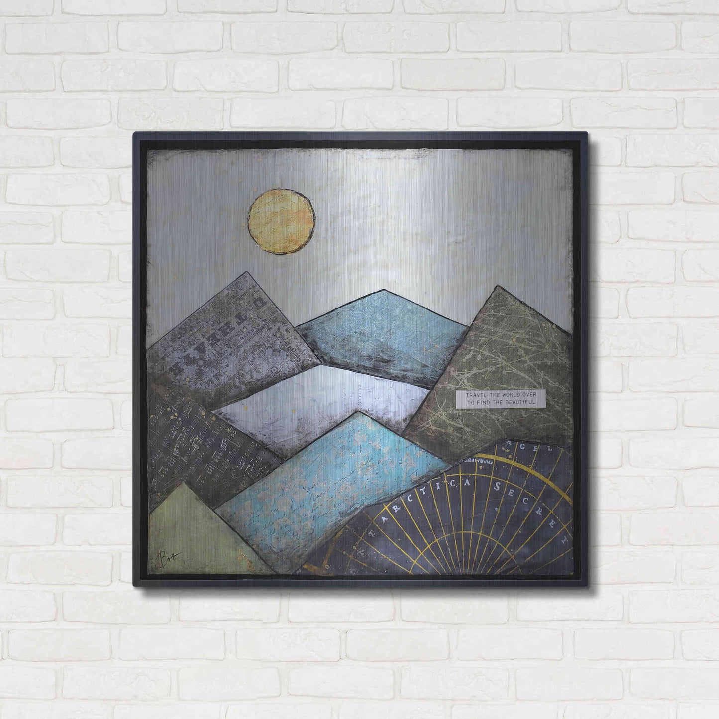 Luxe Metal Art 'Find the Beautiful' by Britt Hallowell, Metal Wall Art,36x36