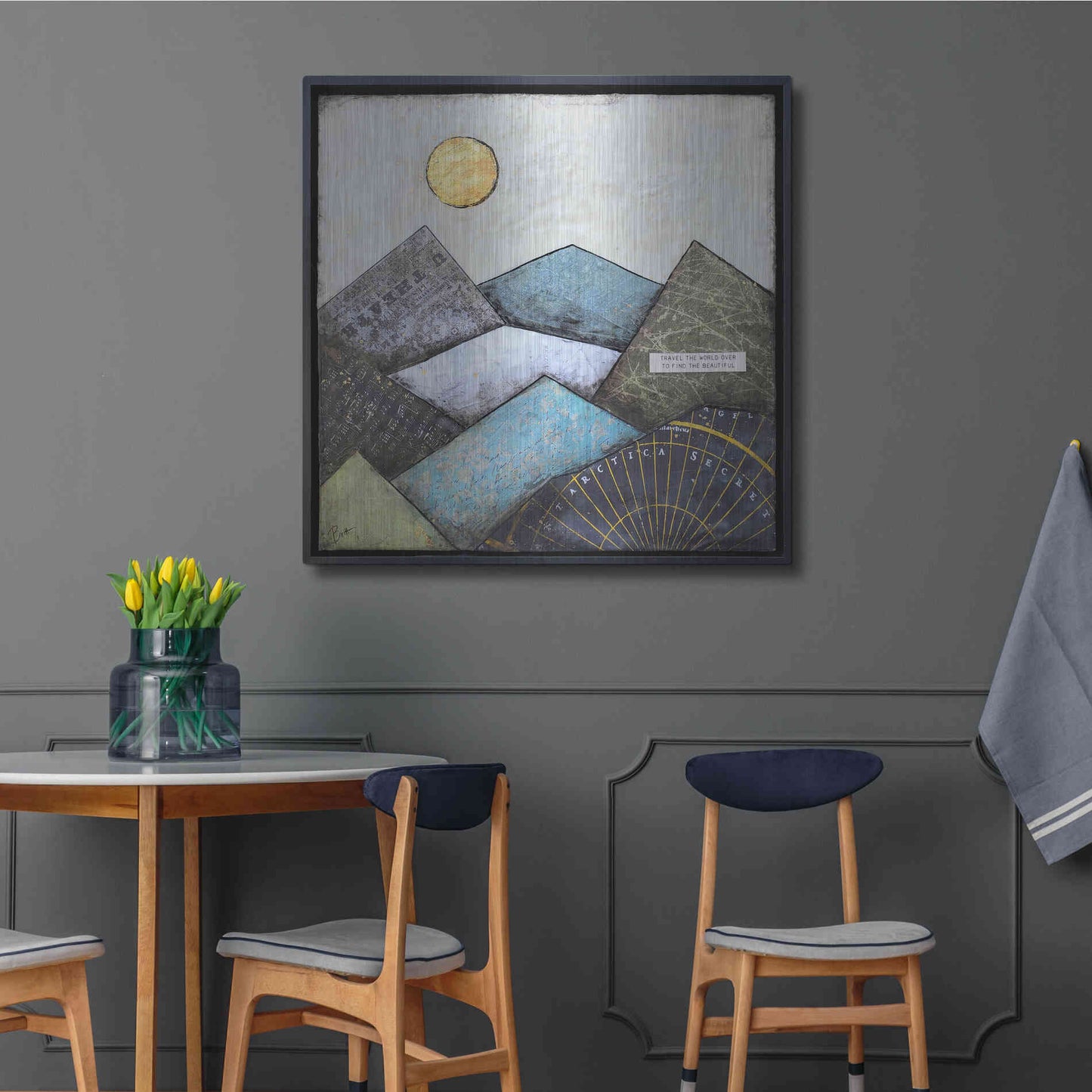 Luxe Metal Art 'Find the Beautiful' by Britt Hallowell, Metal Wall Art,36x36