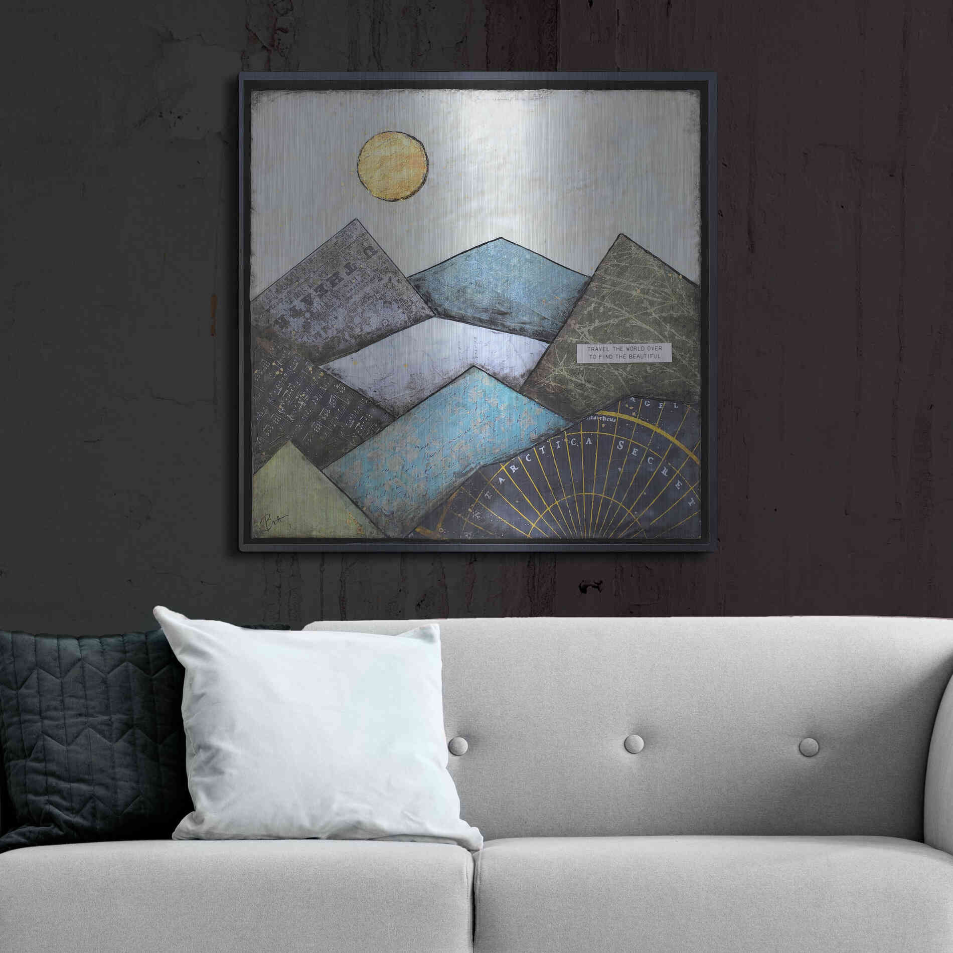 Luxe Metal Art 'Find the Beautiful' by Britt Hallowell, Metal Wall Art,36x36