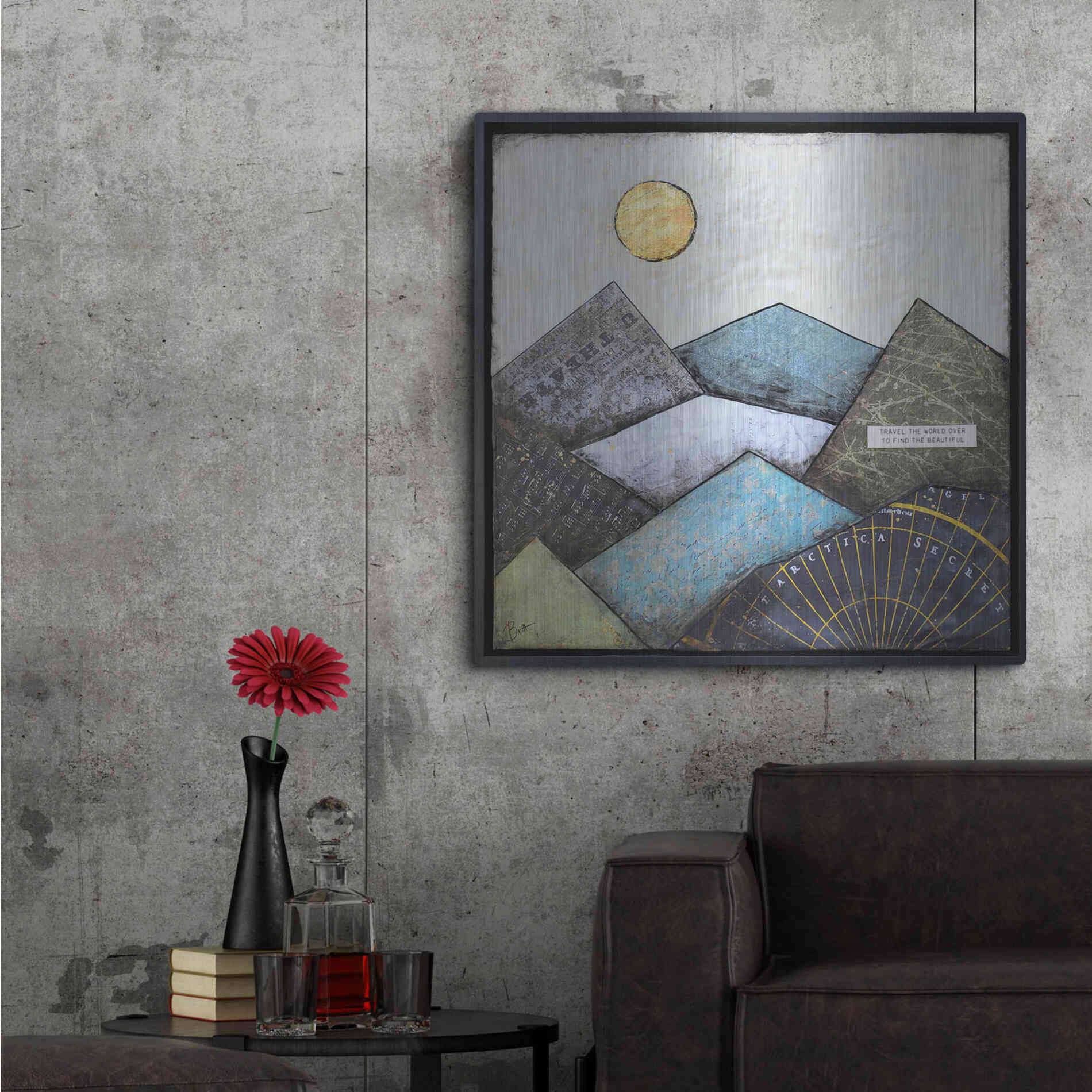 Luxe Metal Art 'Find the Beautiful' by Britt Hallowell, Metal Wall Art,36x36