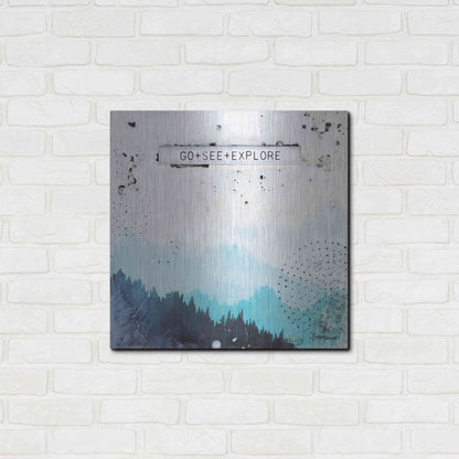 Luxe Metal Art 'Go + See + Explore' by Britt Hallowell, Metal Wall Art,24x24