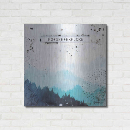 Luxe Metal Art 'Go + See + Explore' by Britt Hallowell, Metal Wall Art,36x36
