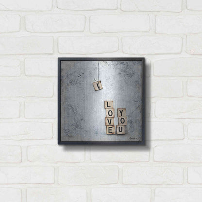 Luxe Metal Art 'I Love You' by Britt Hallowell, Metal Wall Art,12x12