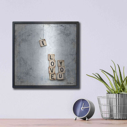 Luxe Metal Art 'I Love You' by Britt Hallowell, Metal Wall Art,12x12