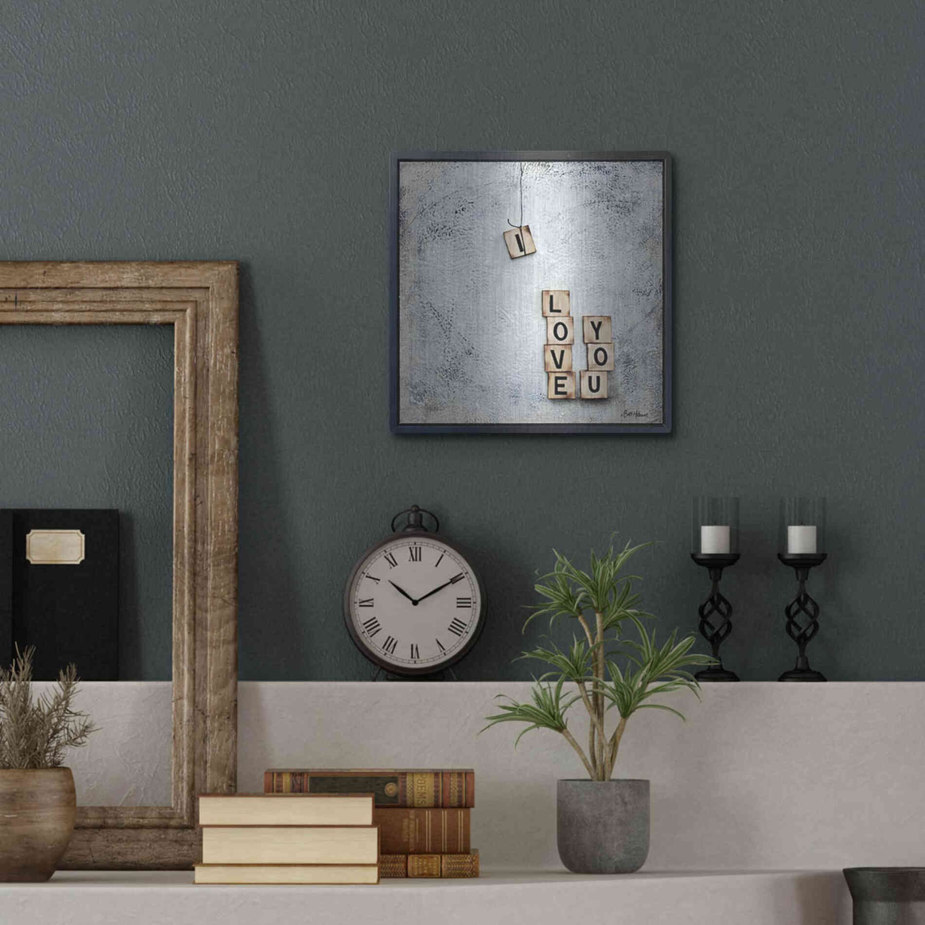 Luxe Metal Art 'I Love You' by Britt Hallowell, Metal Wall Art,12x12