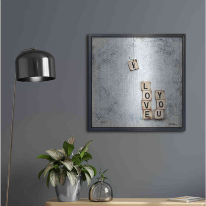 Luxe Metal Art 'I Love You' by Britt Hallowell, Metal Wall Art,24x24