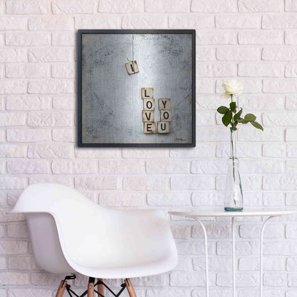 Luxe Metal Art 'I Love You' by Britt Hallowell, Metal Wall Art,24x24