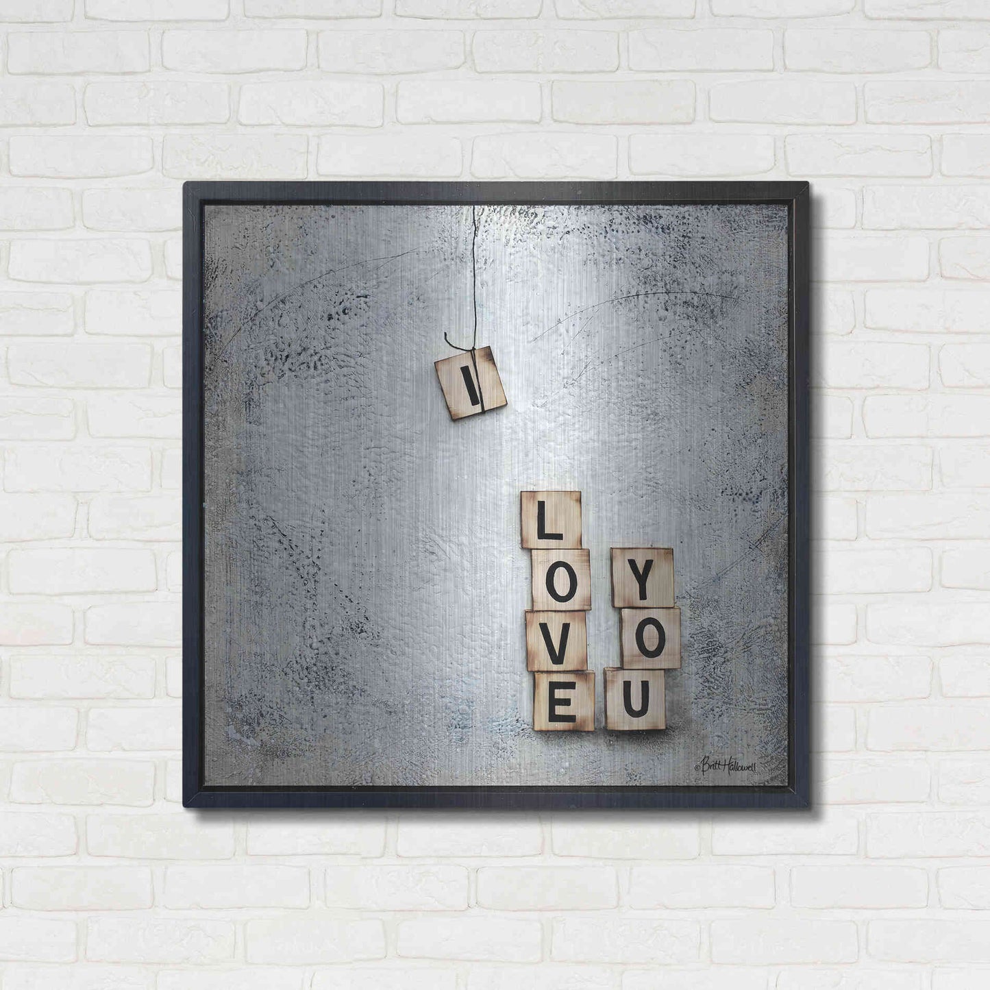 Luxe Metal Art 'I Love You' by Britt Hallowell, Metal Wall Art,36x36